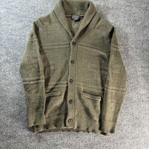 Pendleton Sweater Mens XS Green Shawl Collar Knit Cardigan Button Front Pockets